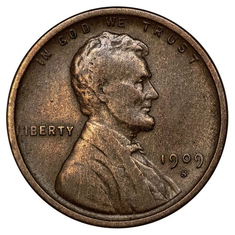 1909-S Lincoln Wheat Cent - Semi-Key Date - Very Fine