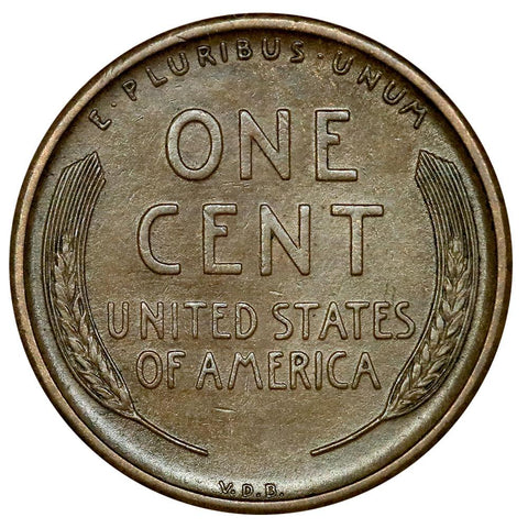 1909-S VDB Lincoln Wheat Cent - Key Date - About Uncirculated