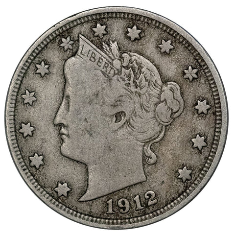 Key-Date 1912-S Liberty Head V Nickel - Choice Fine