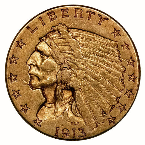 1913 $2.5 Indian Gold Coin - About Uncirculated