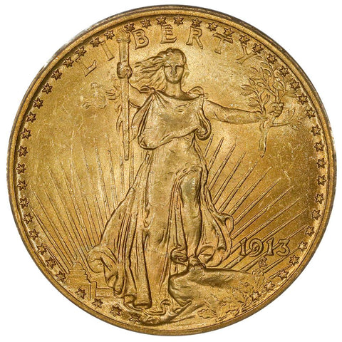 1913 $20 Saint Gold Double Eagle - PCGS MS 62 - Brilliant Uncirculated