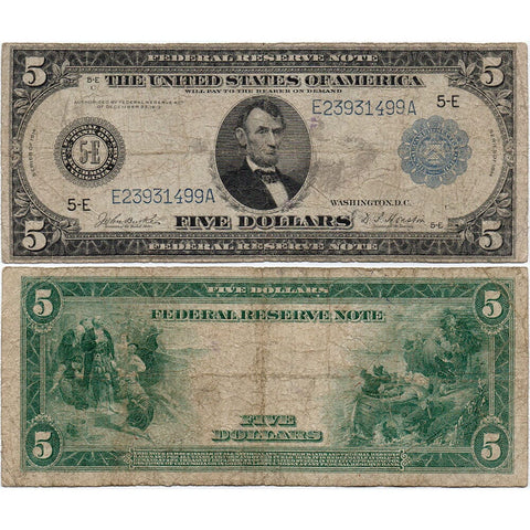 1914 $5 Richmond Federal Reserve Note Fr. 862 - Very Good