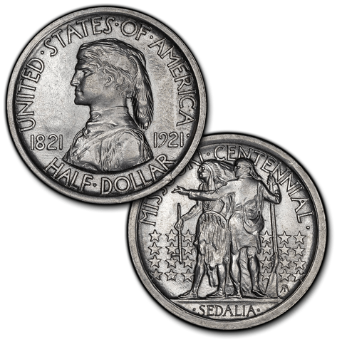 1921 Missouri Silver Commemorative Half Dollar - Brilliant Uncirculated
