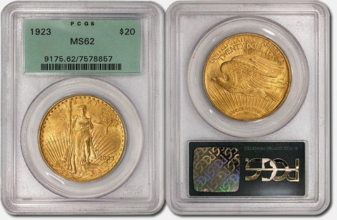 $20 Saint Gauden's Gold Double Eagles - PCGS MS 62 Old Green Holders - Special