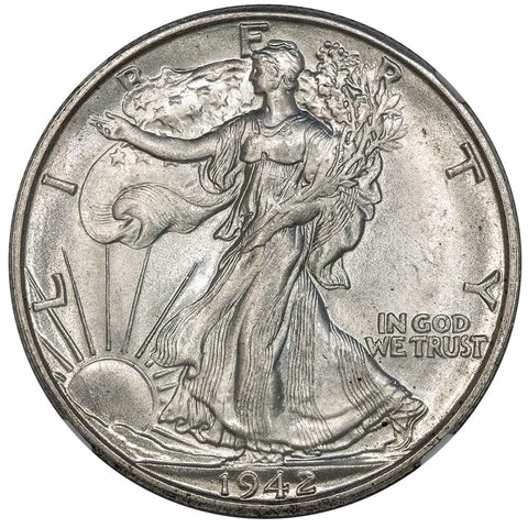 1942-D Walking Liberty Half Dollars - NGC MS 65 - Gem Uncirculated