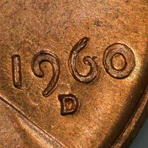 1960-D Large/Small Date Lincoln Cent - FS-101 - Choice Uncirculated RD