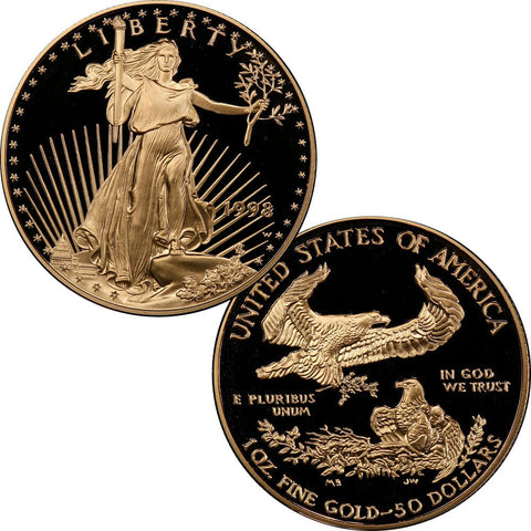 1998-W $50 Proof 1 oz American Gold Eagle - Gem Proof in Original Capsule