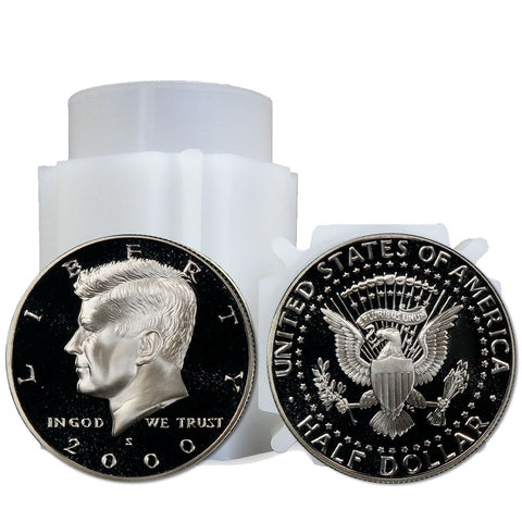 Roll of 20 Proof 2000-S 90% Silver Kennedy Halves - Gem Proof
