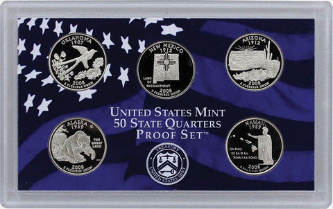 All 50 (1999-2008) S-Mint Clad Proof Statehood Quarters in Original Government Plastic Special