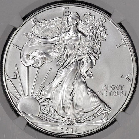 2011-W Burnished Silver Eagle in Mint Box, NGC MS 69 or NGC MS 70