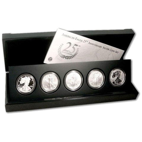 2011 25th Anniversary 5-coin American Silver Eagle Sets in OGP