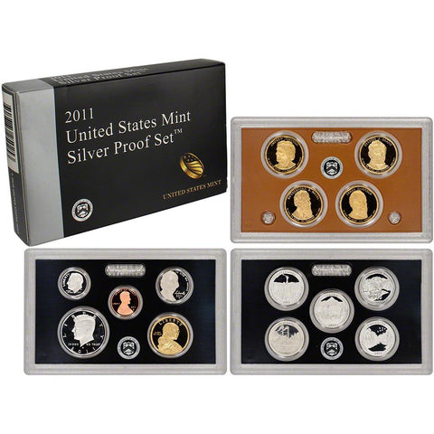 2011-S America The Beautiful 14 Coin Silver Proof Set, In Original Mint Box with COA