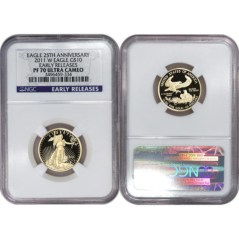 2011-W Proof $10 Quarter 1/4 Ounce American Gold Eagle - NGC PF 70 UCAM