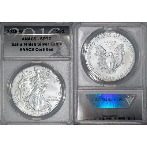 2016-W Burnished American Silver Eagle - ANACS SP 70