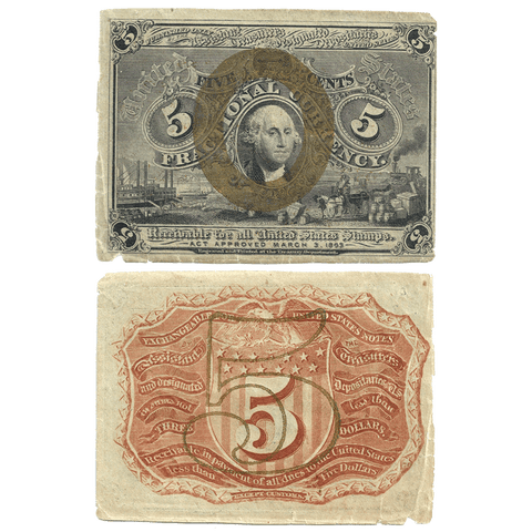 (1863-1867) 2nd Issue 5¢ Fractional Fr. 1232 ~ Net Fine