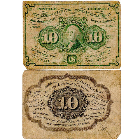 (1862-1863) 1st Issue 10¢ Fractional Fr. 1242 - Very Good