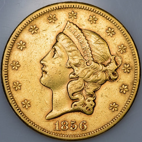1856-S Type 1 $20 Liberty Double Eagle Gold Coin - XF/About Uncirculated