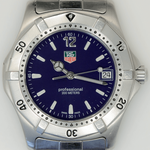 1998/9 SS Tag Heuer Professional 2000 Men's Watch - Keeps Excellent Time/Waterproof