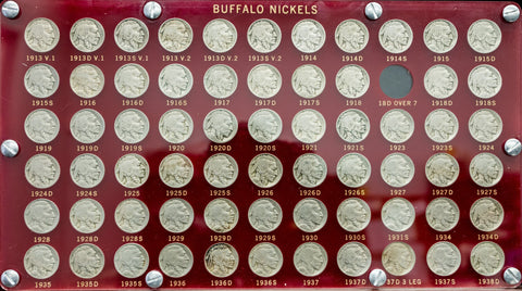 1913 to 1938 P•D•S Buffalo Nickel Set ~ Includes 1918/7-D & 1937-D 3 Leg ~ Nice Good to XF/AU