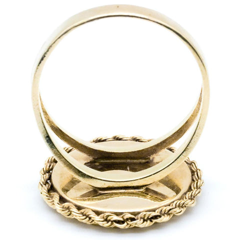 14K Gold Ring with 1995 5 Yuan 1/20th Ounce Gold Panda KM.715 - Size 7 1/2