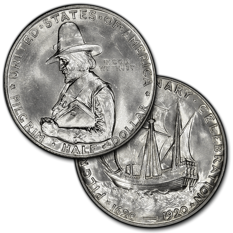 (1920-1921) Pilgrim Silver Commemorative Half Dollar - Brilliant Uncirculated