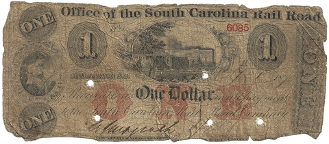 1873 $1 Office of the South Carolina Rail Road - Good