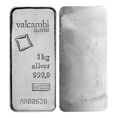 Valcambi 1 Kilo (32.15 toz) Struck .999 Silver Bars