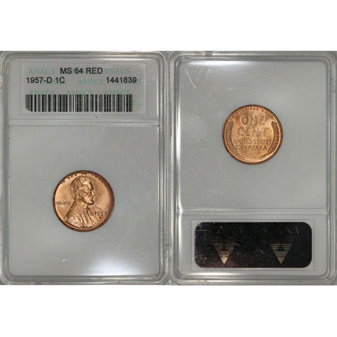 1957-D Lincoln Cent - NGC MS 64 RD
