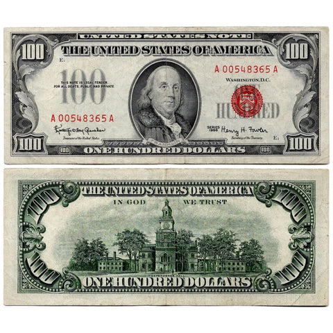 1966 $100 Red Seal Legal Tender Note FR. 1550 - Very Fine