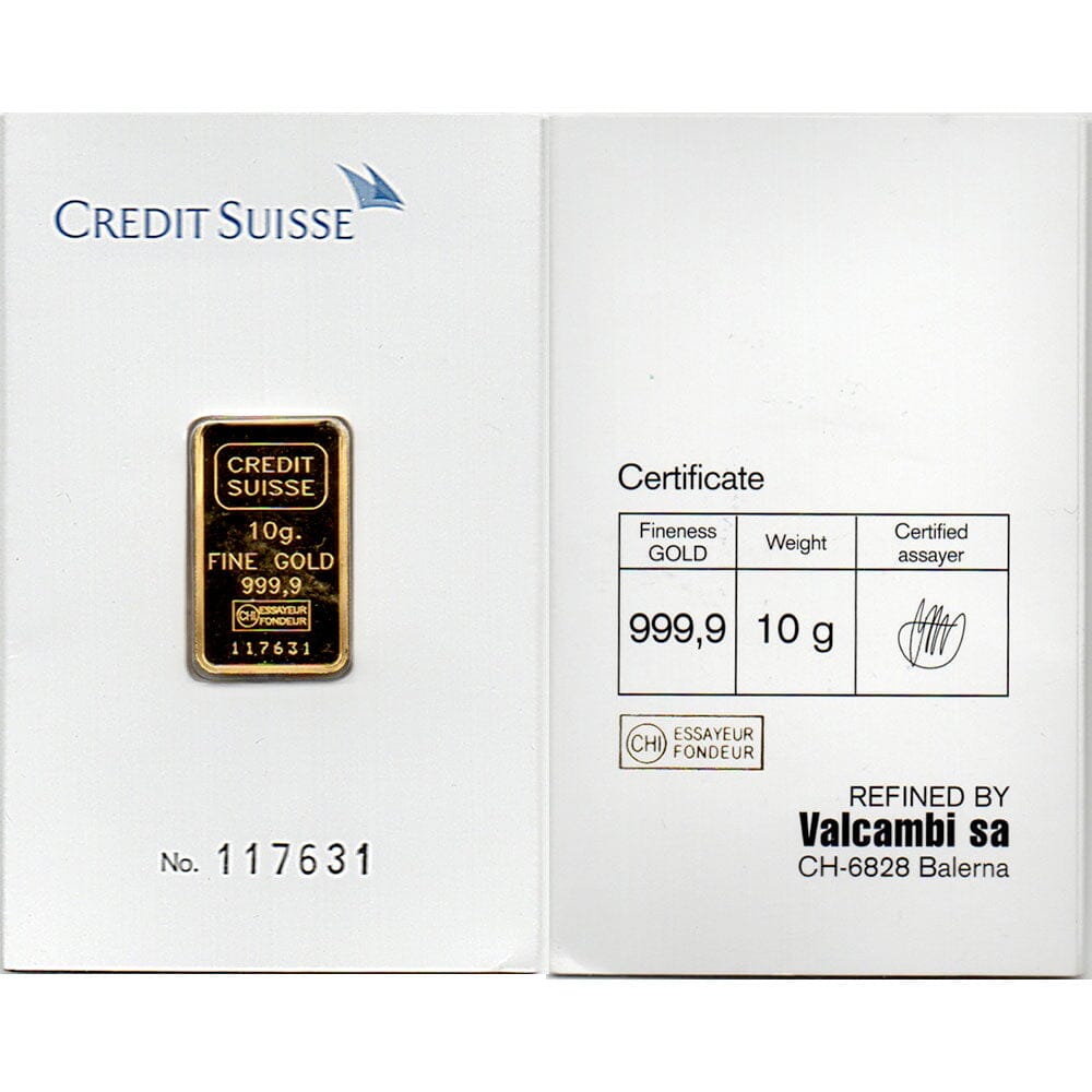 純金 十二支(卯) 小判 10g Credit Suisse - 10 oz Gold Bar .9999 Fine Gold With New Assay Card