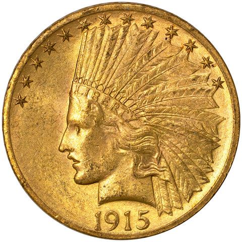 1915 $10 Indian Gold Eagle Coin - About Uncirculated