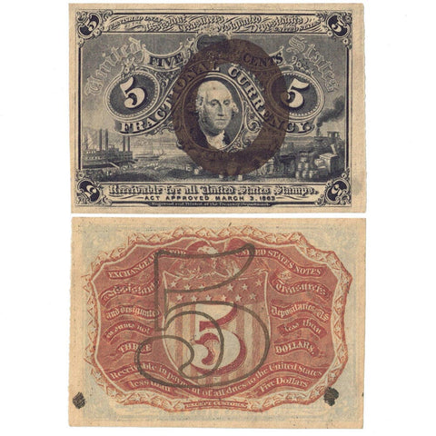 (1863-1867) 2nd Issue 5¢ Fractional Fr. 1233 - Crisp Uncirculated