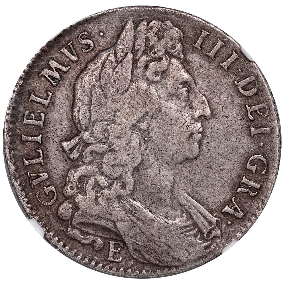 1696-E William III Great Britain Silver Half Crown KM. 491.10 - NGC VF 25