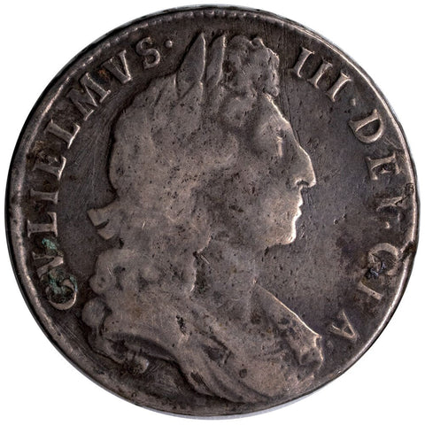 1698 England William III Half Crown KM# 492.2 - Very Good