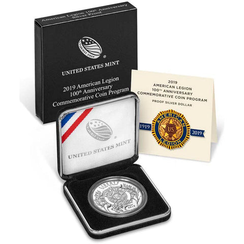 2019-P American Legion 100th Ann. Commemorative Silver (.999) Dollar - Gem Proof in OGP