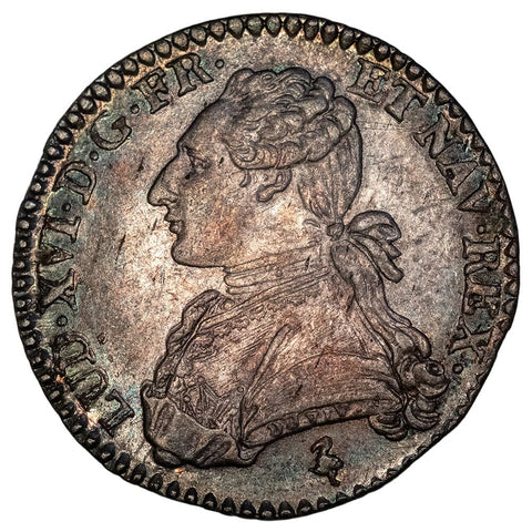 1778-A France, Louis XVI Silver 1/10 Ecu KM. 568.1 - About Uncirculated