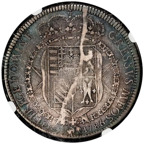 1786 Italy, Tuscany Silver Francescone (10 Paoli) - KM.C#24.3 - NGC VF 30