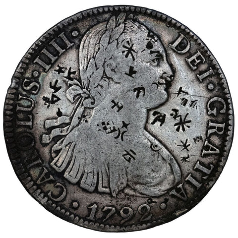 1792-FM Mexico Silver 8 Reales KM.109 - Very Fine, Heavily Chopped