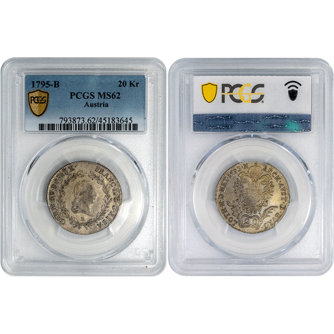 1795-B Austria Silver 20 Kreuzer - PCGS MS62