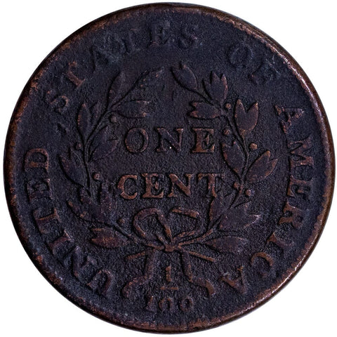 1798 Draped Bust Large Cent, 2nd Hair Style - VG+ Details