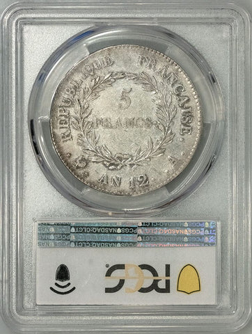 1803-A France Napoleon Silver 5 Francs L'An 12-A KM.660.1 - PCGS AU 50