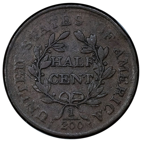 1804 Draped Bust Half Cent, P4/ No Stems - Good+
