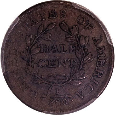 1804 Draped Bust Half Cent, P4 No Stems - PCGS VF35
