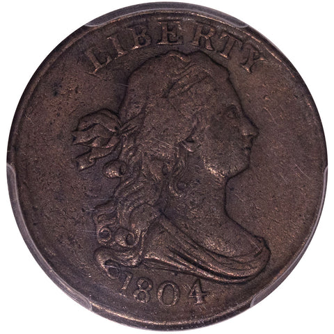 1804 Draped Bust Half Cent, P4 No Stems - PCGS VF35