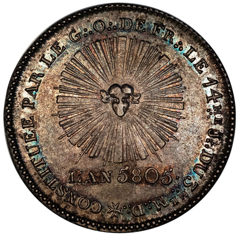 1805 French Masonic Silver Jeton – Loge de St. Eugène, Grand Orient de France - About Uncirculated