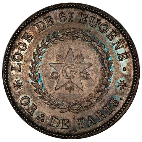 1805 French Masonic Silver Jeton – Loge de St. Eugène, Grand Orient de France - About Uncirculated