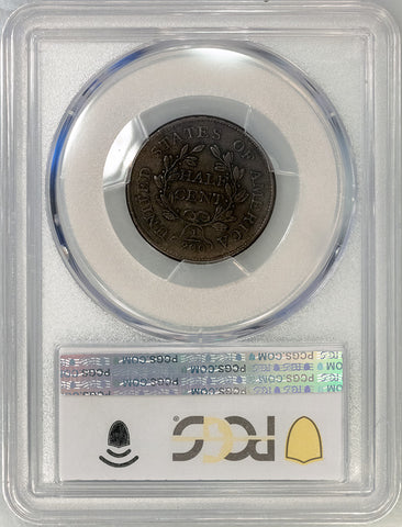 1805 Draped Bust Half Cent - No Stems - PCGS VF 30