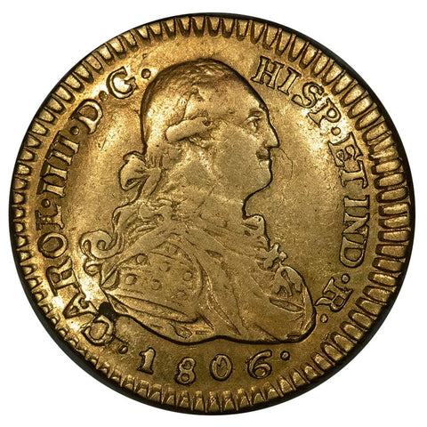 1806-JF Columbia Gold Escudo KM. 56.2 - Very Fine