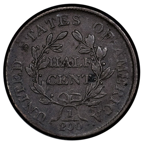 1806 Draped Bust Half Cent - Small 6/No Stems - Very Fine