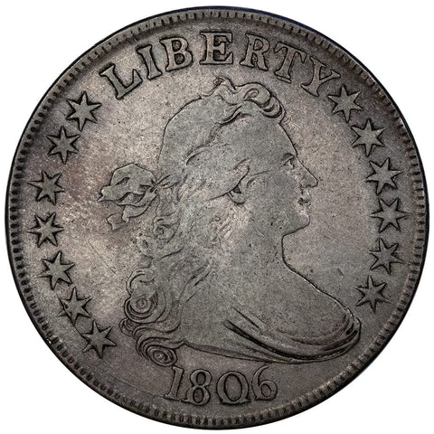 1806 Draped Bust Half Dollar P6/Stems ~ Overton 115 [R1] - Fine
